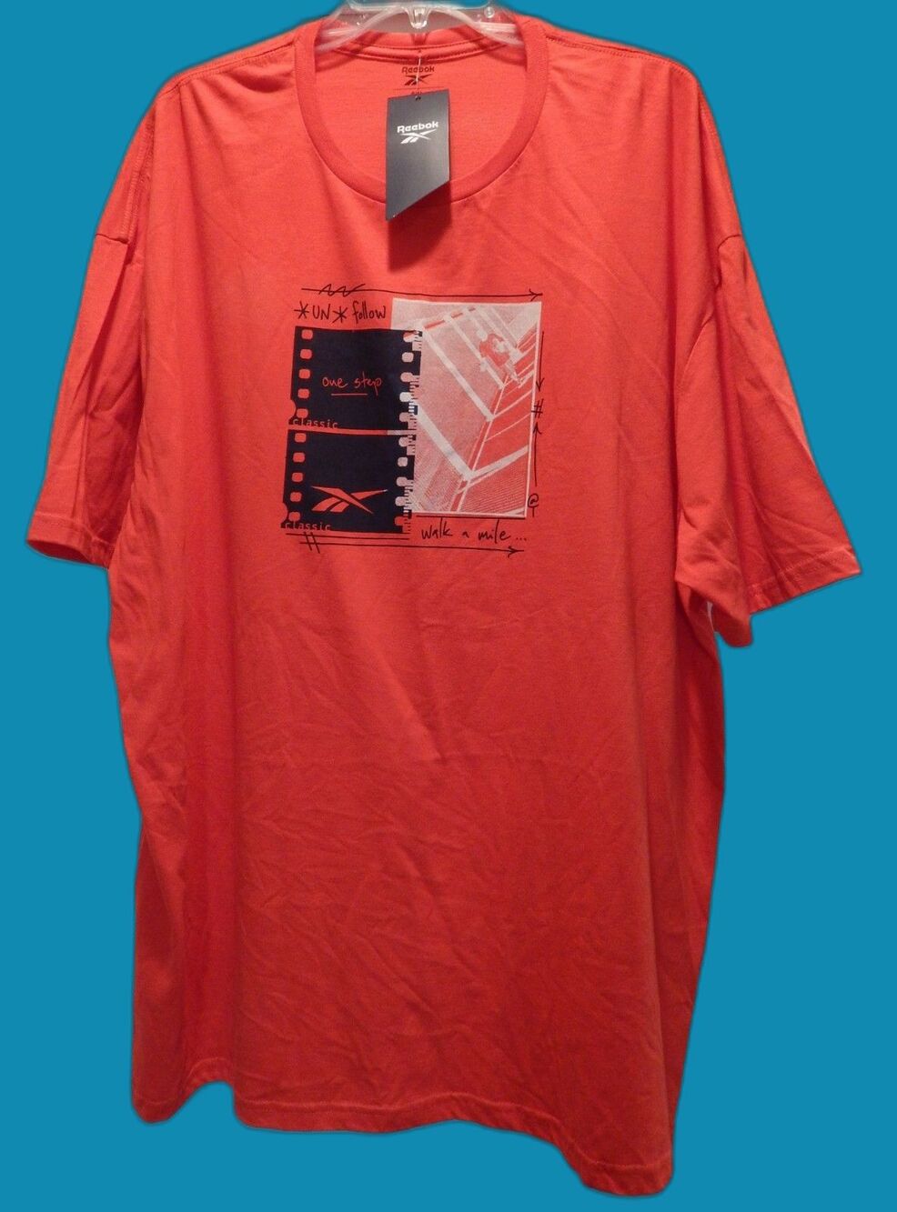 Reebok Un-Follow Red T-Shirt 100% Cotton MEN'S Mens XXL Un*Follow Design TEE NWT